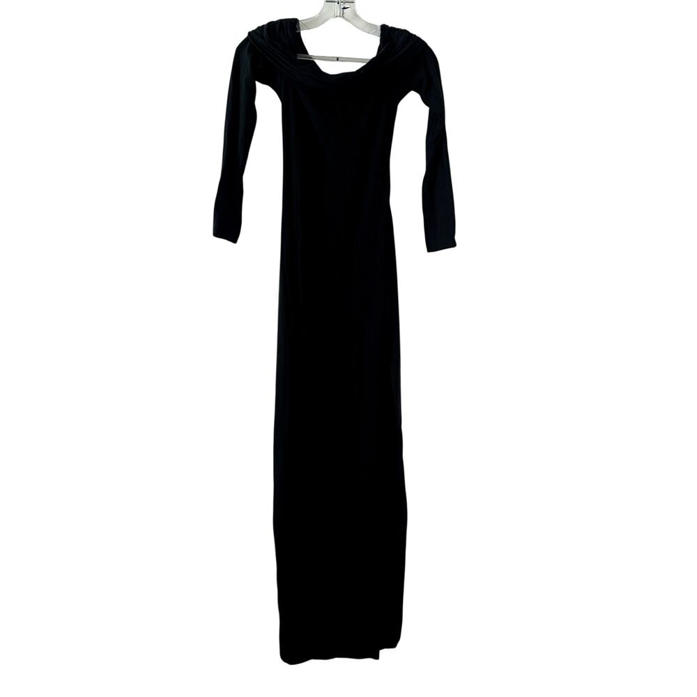 Oh Polly Honora Modal Off-Shoulder Open-Back Maxi Dress in Black Size S New - Picture 2 of 8